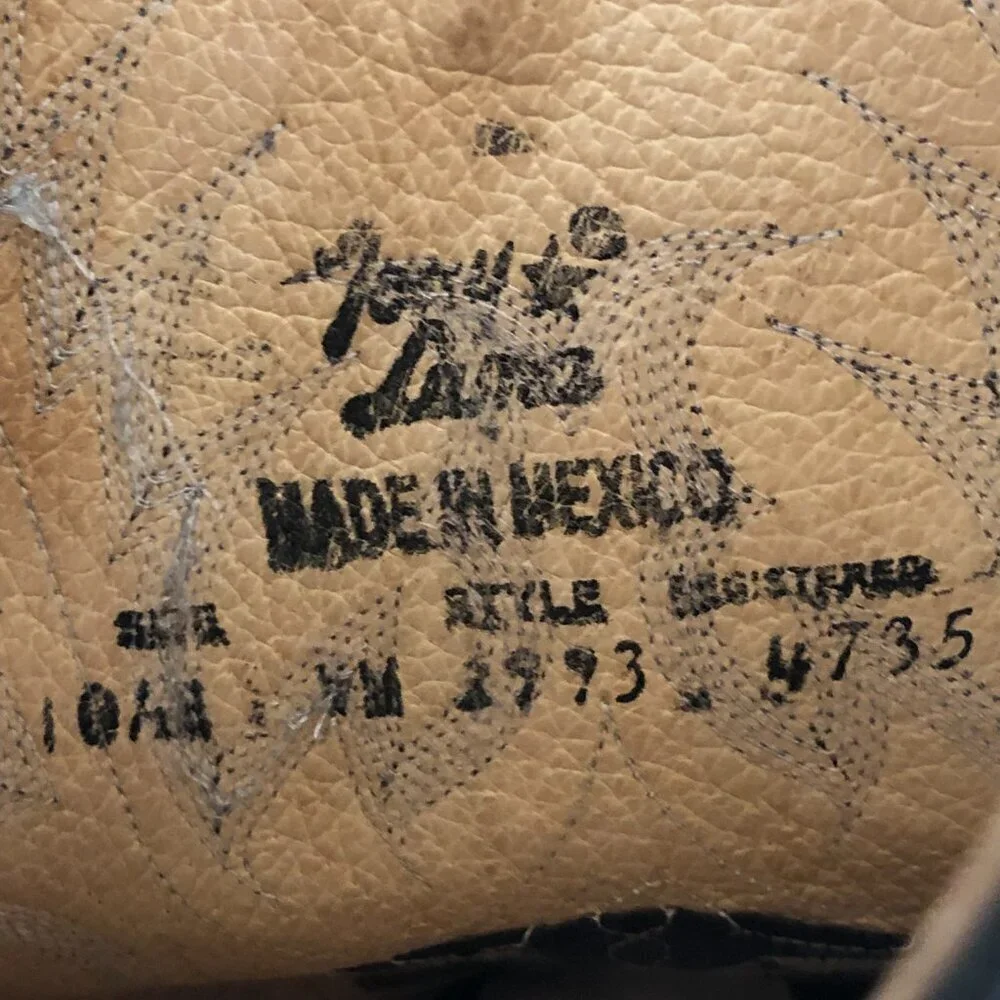 Tony Lama Black Cowboy Boots - Picture 7 of 11